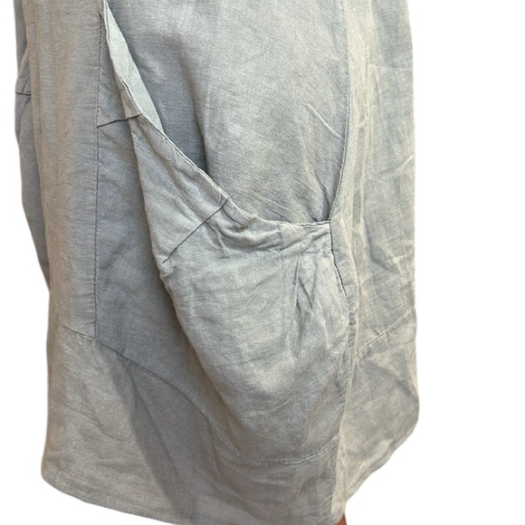VASNA Italian LINEN Lagenlook Oversized POCKETS Utility Dress Khaki/Taupe M - Picture 7 of 12